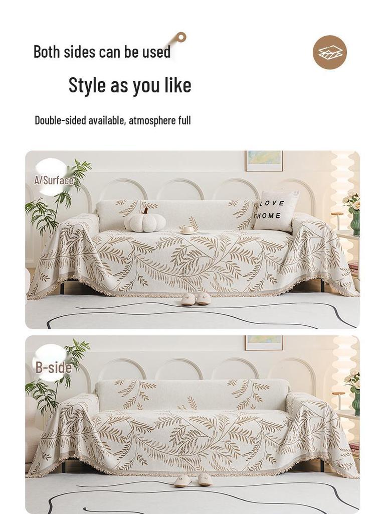 Universal Chenille sofatrekk: Ripesikker, Full omslag, Fire årstider