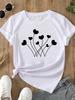 (Asian Size)  trend lovely flower style o-neck Women's Top T Clothing Print Short Sleeve T-shirts Fashion Female Casual Graphic Tee