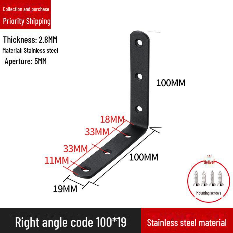 

Кронштейн для полок L-образной формы из нержавеющей стали, соединитель под прямым углом 90 градусов No screws included