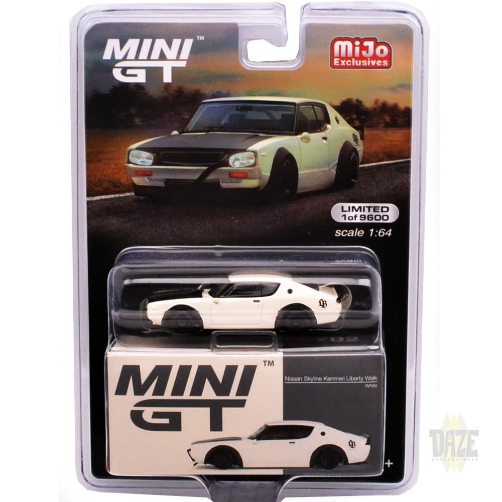 MINI GT Масштаб 164 MiJo EXCLUSIVE - Nissan Skyline Kenmeri Liberty Walk (белый) синий