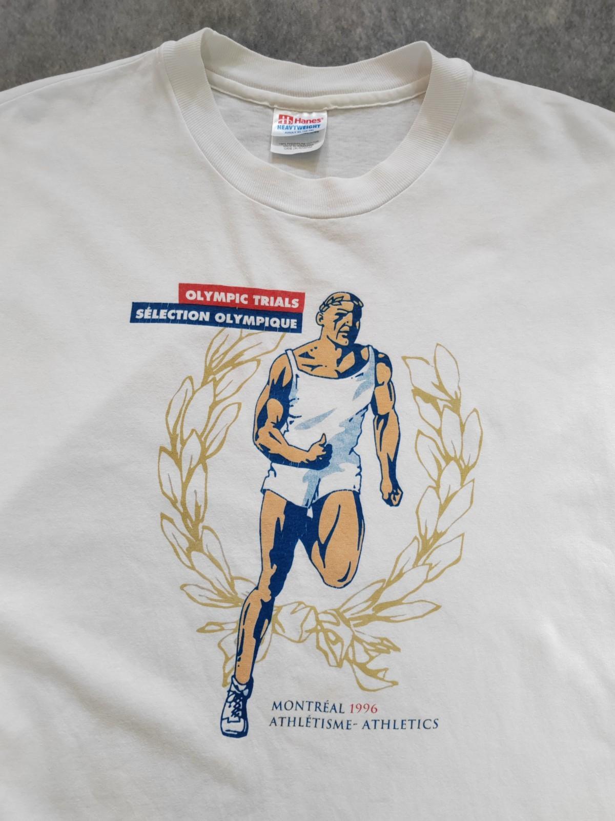 Hanes Vintage 90s Men s Olympic Trials Montreal Single Stitch Size XL Unisex T-Shirt XXXL