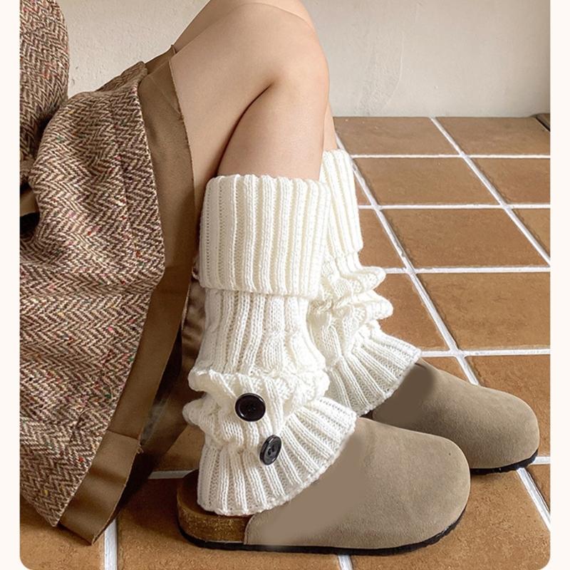 Autumn Winter Socks Leg Warmer Stockings Socks for Girls 2-13 Years Knitted Leg Cover Crochet Long Stockings Socks