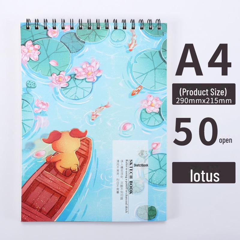 Thickened A4 Coil Sketchbook: Blank, Simple, Colorful Art Journal for Students and Kindergarten.