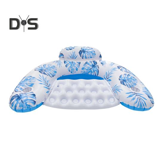 Inflatable Pool Float for Adults PVC Pool Floating Lounge Chair with Cup Holder Summer Beach Pool Lounger for Party Water Fun
