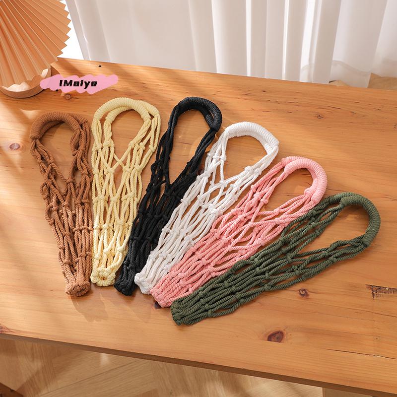 M-Portable Coffee Cup Bag Hollow Out Bottle Bag Practical Mugs Bag Foldable Water Bottle Bags Woven Net Bag Cup Cover