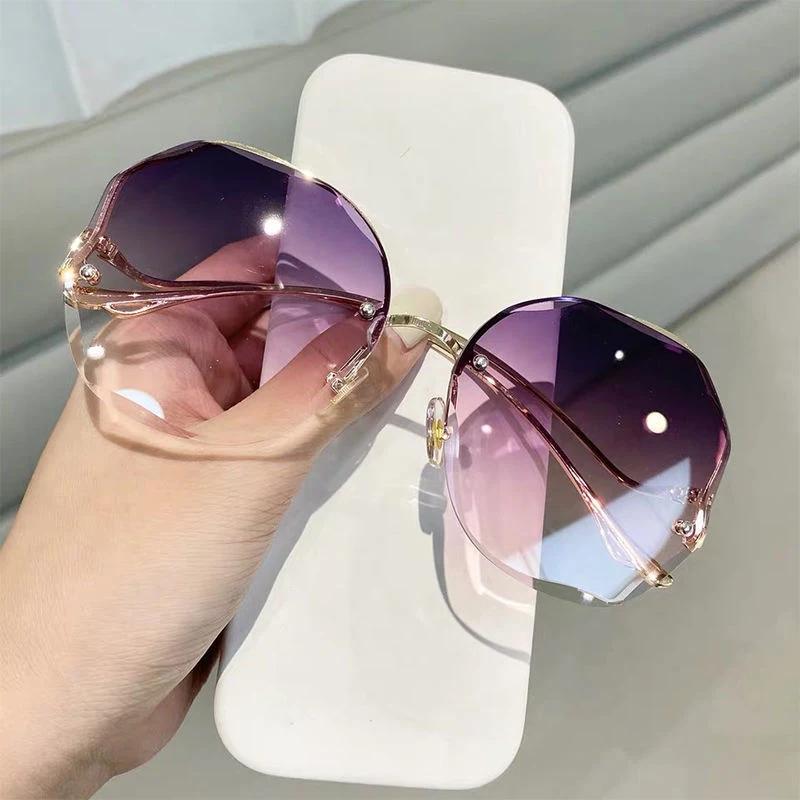 2024 Ocean Lense SunGlasses Borderless Trimmed Fashionable Sunglasses Women UV Protection Irregular Round Oversized Sunglasses