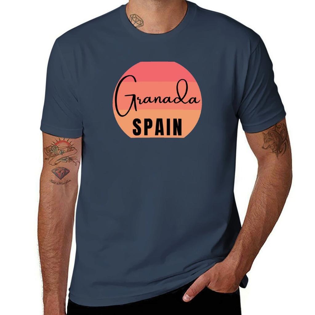 Granada Spain  Retro TShirt Plus Size Outdoor Casual Top