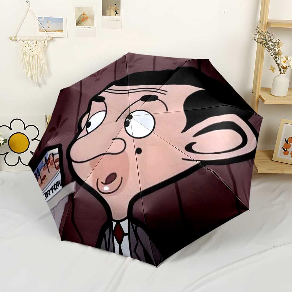 Mr. Bean's Adventure Portable Automatic Umbrella with 8-Rib Foldable Design All-Season Travel Elegant Umbrella
