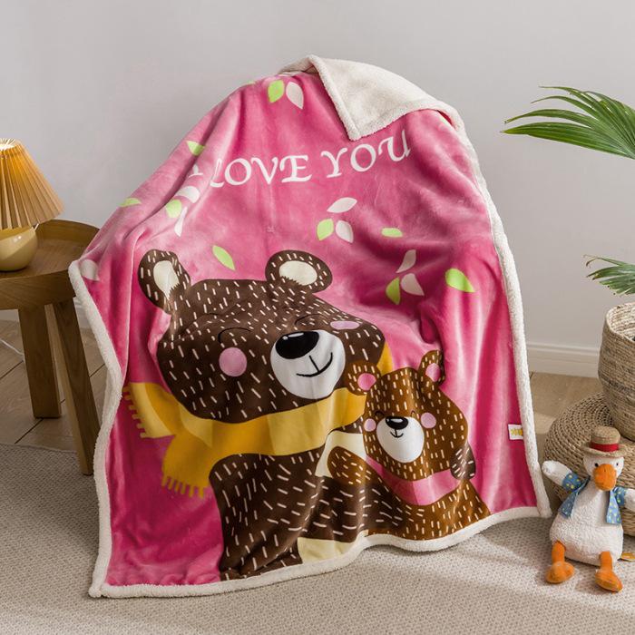 2025 Lambswool Double-Layer Thickened Warm Kids' Cloud Blanket