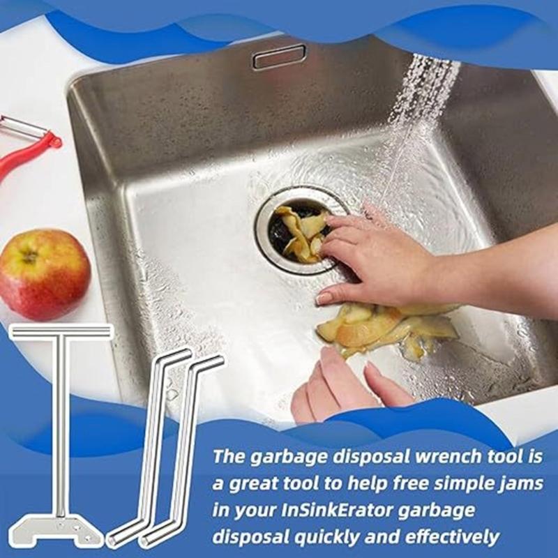 

Multifunctional Metal Wrench Heavy Duty Wrench Essential Kitchens Tool Unjamming Wrench for Various Garbage Disposers