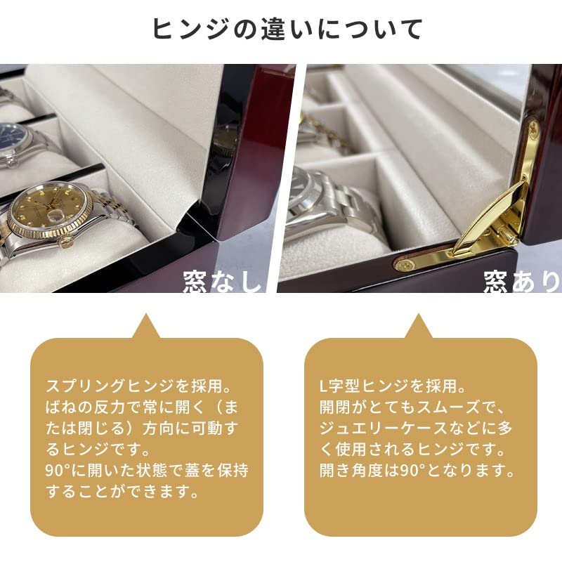 IGIMI Watch Luxury Wooden Watch Box with Brown Wood Grain Gift Wrapping Labor Appreciation IG-ZERO 40A-5W Box, 3-Watch Capacity, Window, Pattern,