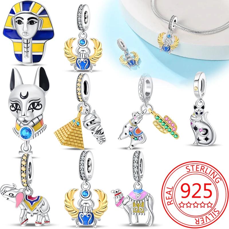 Copper Desert Pyramid Camel Elephant Charm Bead Fit Bracelet Original Charm For Women Diy Jewelry Making