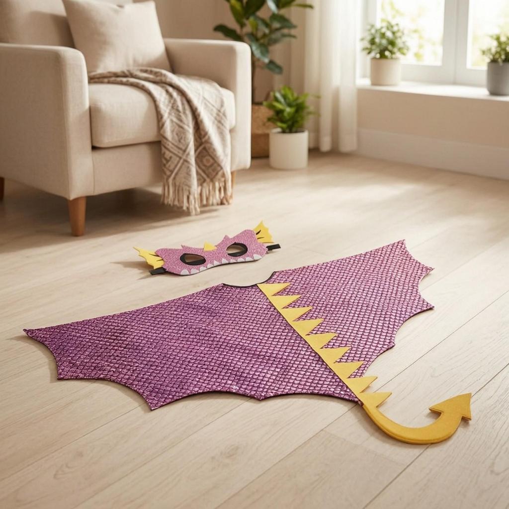 Dinosaur Cape Wing-Like Costume with Tail Comfortable for Young Children