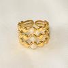 1/6pcs Real Tiger Eye Blue Red Transparent Stone Open Adjustable Stainless Steel Rings For Women Men Accessories Vintage Jewelry