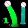 Grüne Dildos Leuchten im Dunkeln Realistischer Penis Sexspielzeug für Frauen Masturbation Schwanz Orgasmus G-Punkt Anal-Massagegerät Buttplug
