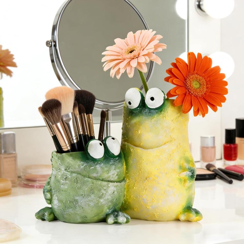 Cartoon Frog Flower Container Cute Frog Succulent Pot Small Frog Planter Ornament for Indoor Plants