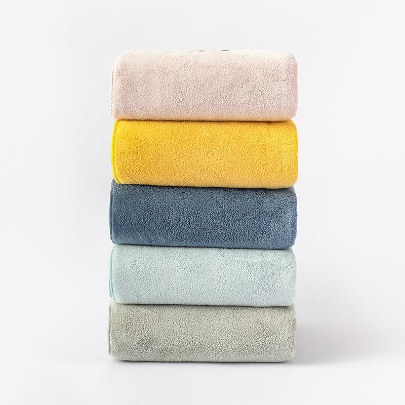 Towel daily necessities adult cartoon embroidery face towel coral fleece children's bath towel print LOGO