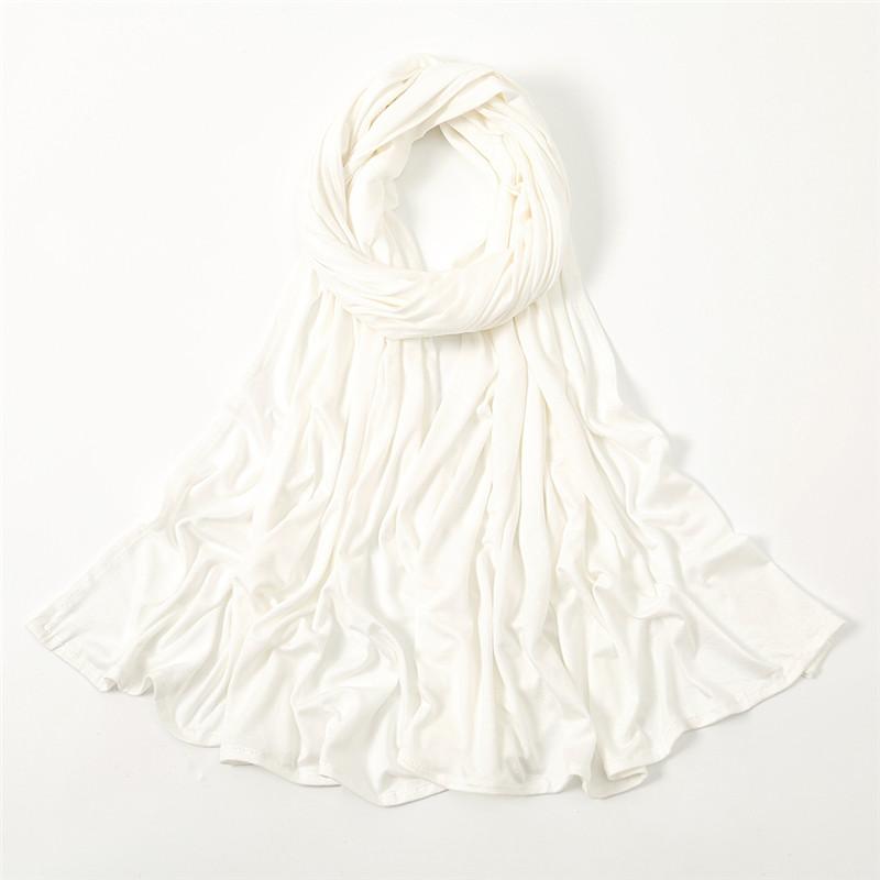 Plain Jersey Thick Hijab Scarf Cotton Polyester Wrap Elasticity Shawls Foulards Long Stretchy Turban Muslim Head Snood 180*60Cm