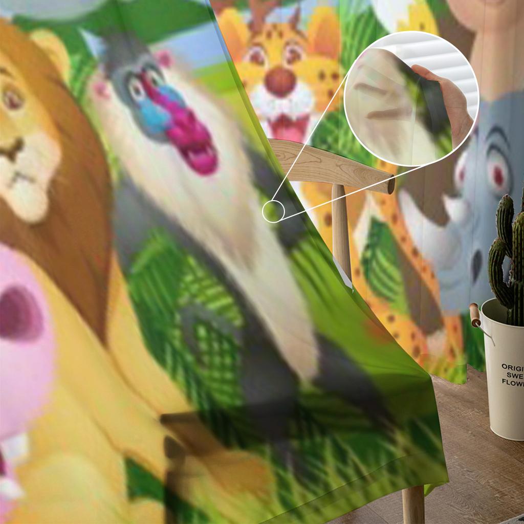 Cartoon Animals In The Forest Sheer Curtains For Bedroom Living Room Tulle Curtains For Kitchen Window Voile Curtains