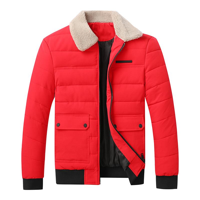 

Осень и зима Плюс бархатное толстое пальто мужская куртка из овечьей шерсти свободная куртка из хлопка с воротником-стойкой 7XL красный