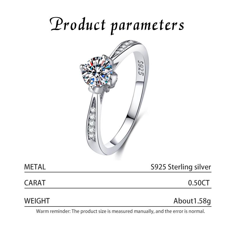 GRA Certification S925 Sterling Silver 0.5CT Moissanite Engagement Ring Twisted Paved Side Stones Rhodium/Gold Plated for Women