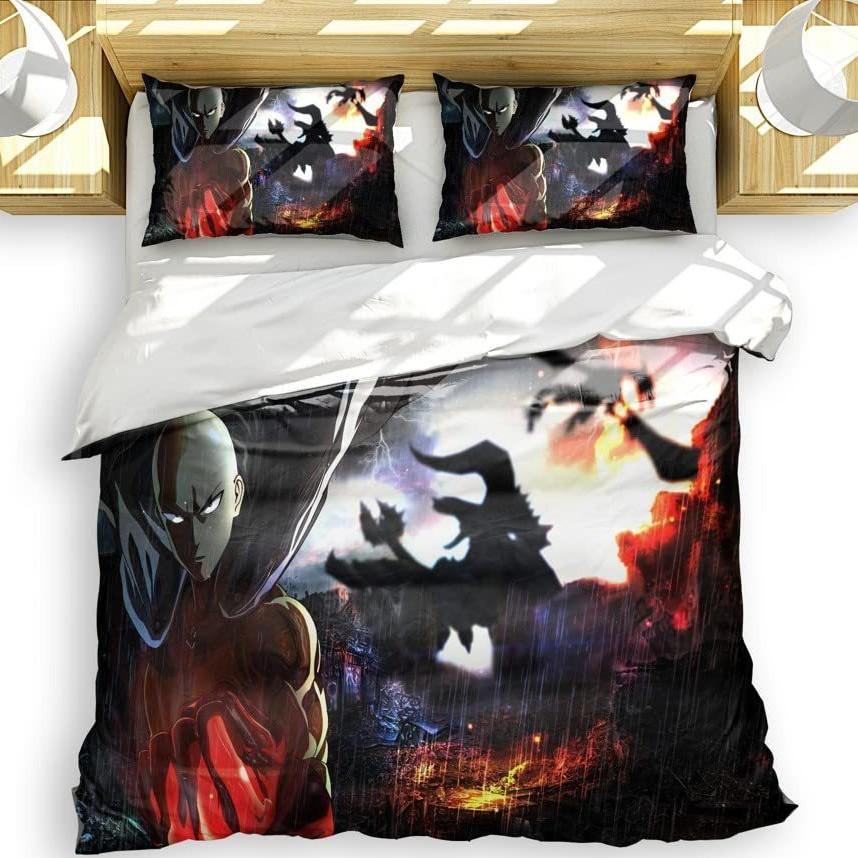 Anime One Punch Superman Bedding Three-Piece Quilt Cover