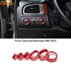 6x Red Center Control Switch Knob Ring Cover Trim For Silverado/Suburban 2007+