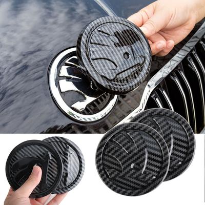 80/90/100MM Car Hood Bonnet Front Grille Rear Trunk Badges Sticker For S Skoda Fabia Kamiq Karoq Octavia A5 A7 Rapid Scala