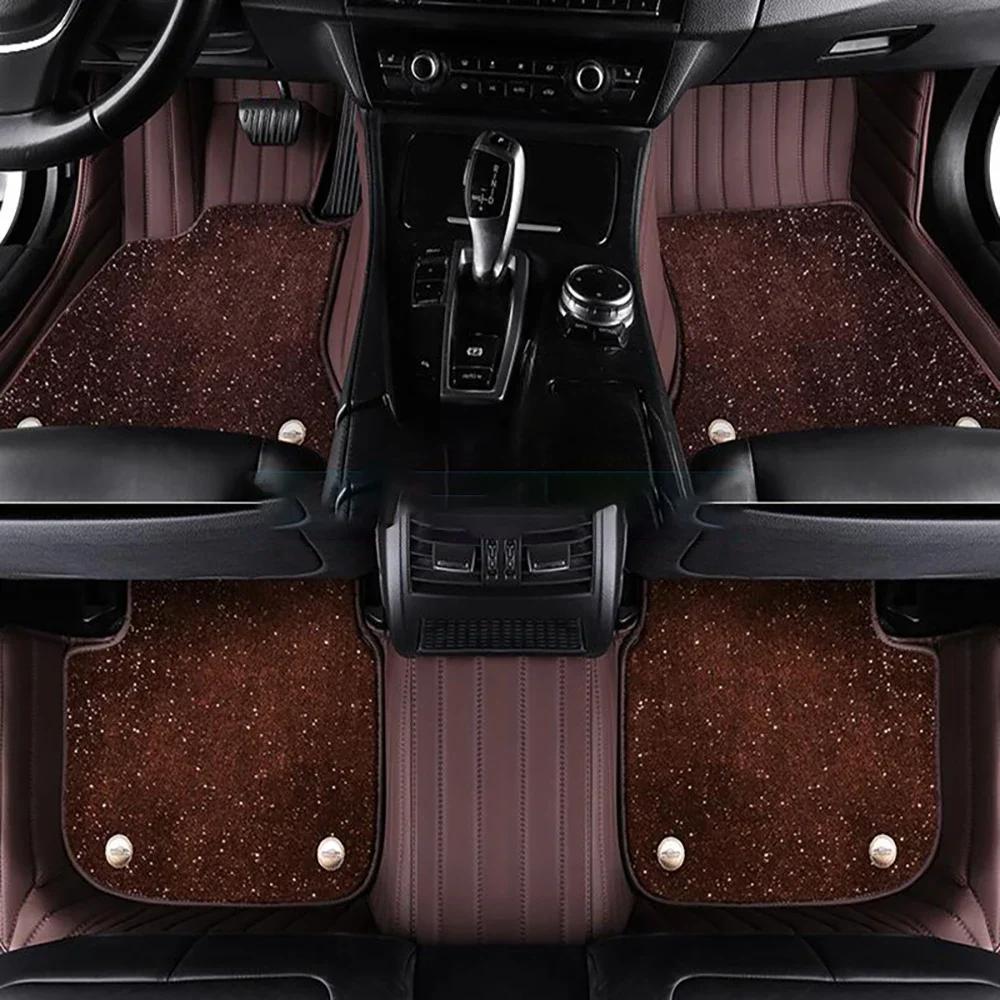 Custom Car Floor Mats For Hyundai Genesis Auto Double Layer 5D Carpets Foot Coche Accessorie Liners