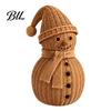 Creative Winter Presents Christmas Snowman Ornament for Tabletop Decor, Retro Resin Figurine Cute Shelf Decor with Knitted Texture Fireplace And Home
