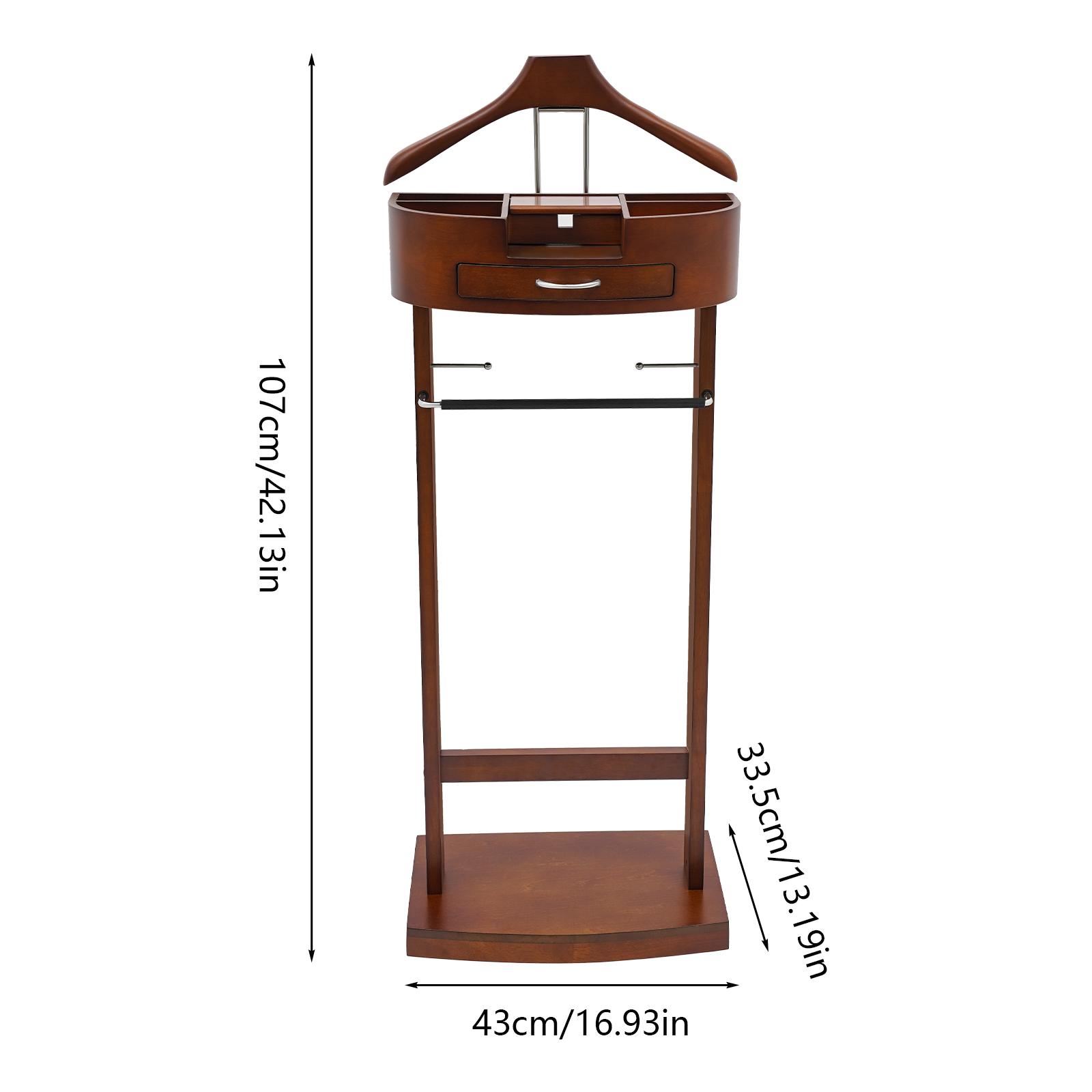 Wood Suit Rack Suit Stand for Man and Women Clothes Valet Suit with Drawer Valet Stands Men Valet Brown Suit Valet for Entryway коричневый 30830₽