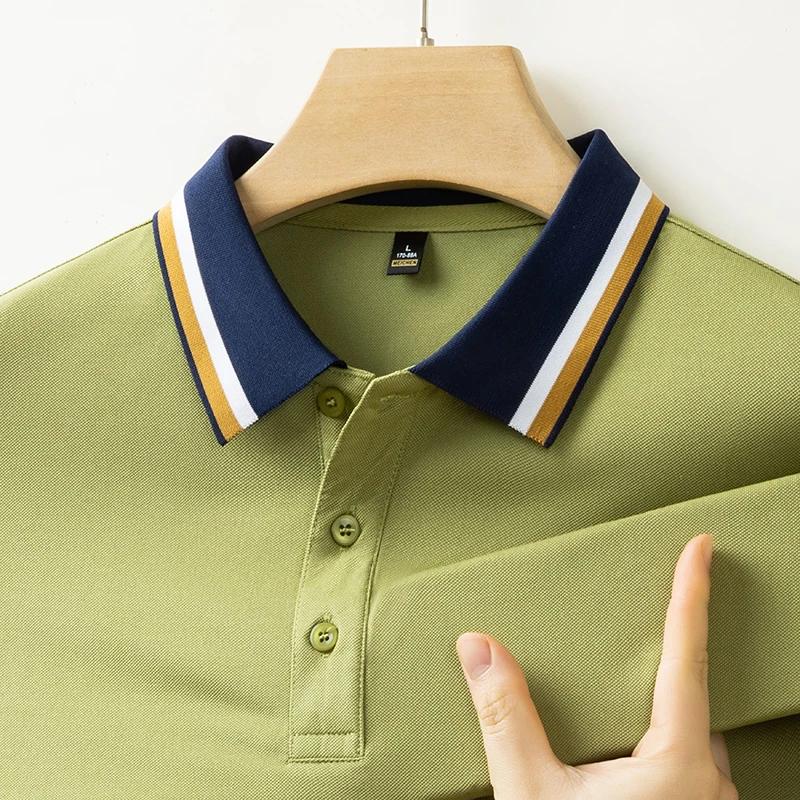 New Men's Business Casual Short Sleeved Shirt Solid Color Polo Shirt Fashionable Breathable Comfortable Versatile Top