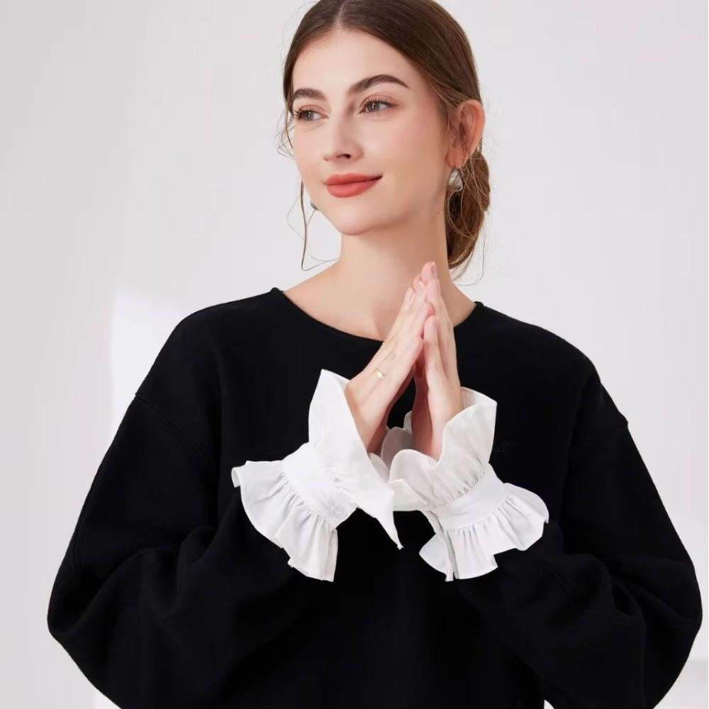 Polsini Falsi con Bordo Arricciato Polsino da Polso Staccabile Nuovo Accessorio per Abbigliamento Accessorio Quotidiano