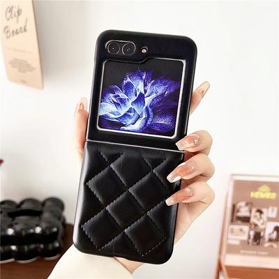 Funda de teléfono de tela de cuero de moda para Samsung Galaxy Z Flip 5 Z Flip 4 Z flip 3 5G S23 Ultra S22 Plus a prueba de golpes cubierta protectora completa parachoques Coque