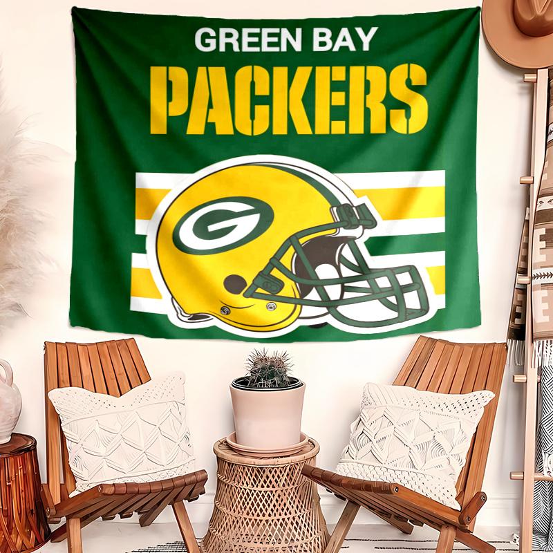Green Bay Packers Tapestry Wall Hanging Room Background Cloth Home Decor Beach Mat Yoga Mat Sofa Bed Sheet