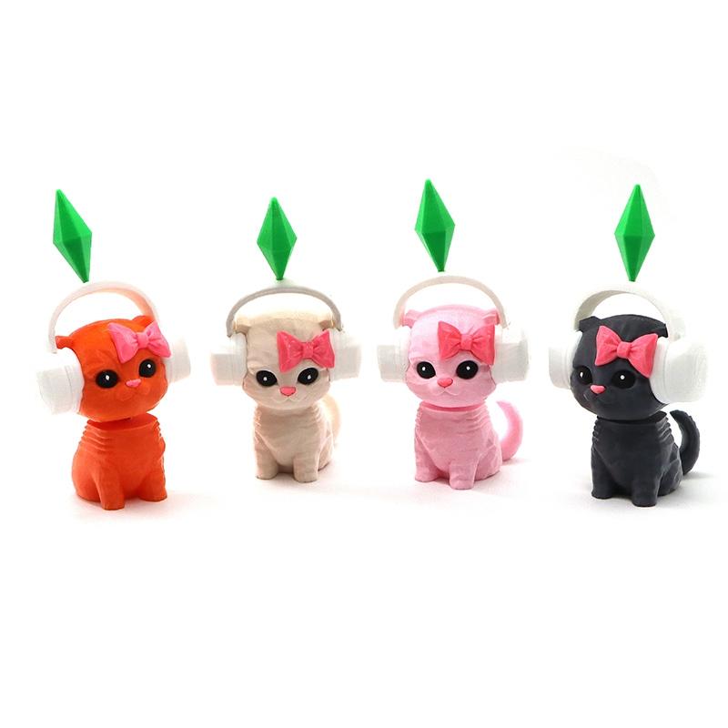 3D Printed Ornament Cartoon Cat Desk Accessories Office Accessories Car Interior Decorations Room Decor
