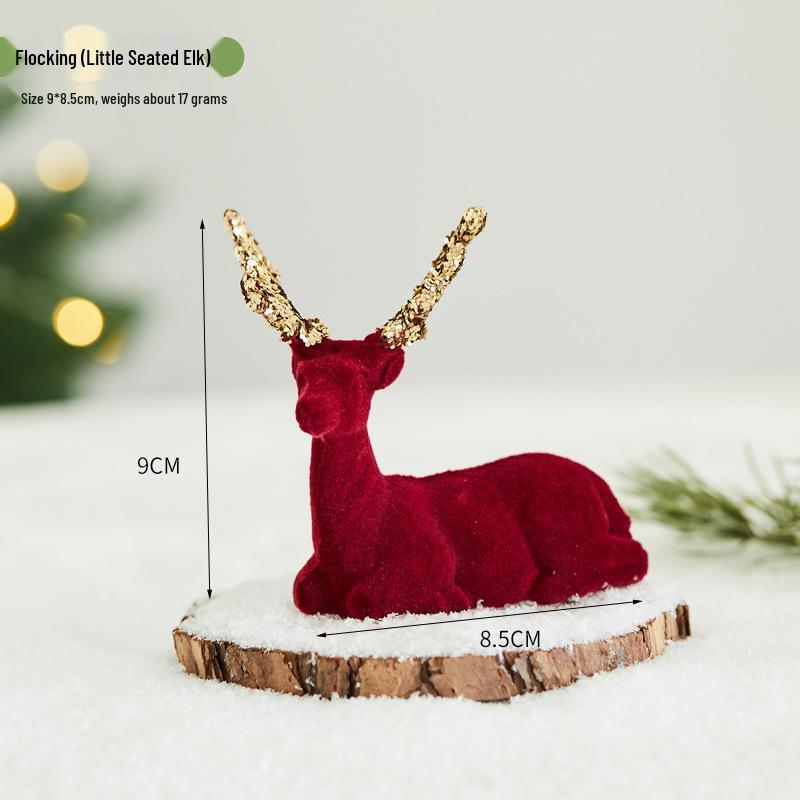 Christmas Flocking Bow Ornament - Window & Tree Decor
