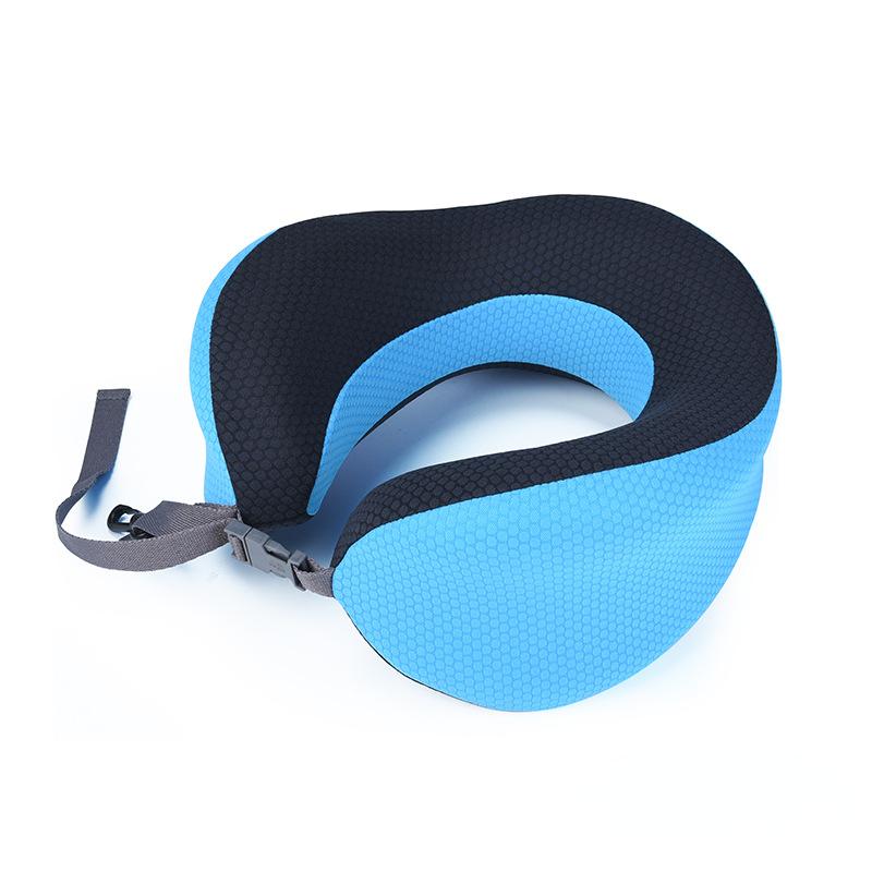 

Подушка U-образной формы, подушка для путешествий с эффектом памяти, складная, портативная, подушка для шеи U-образной формы, подушка для самолета, подушка для сна синий