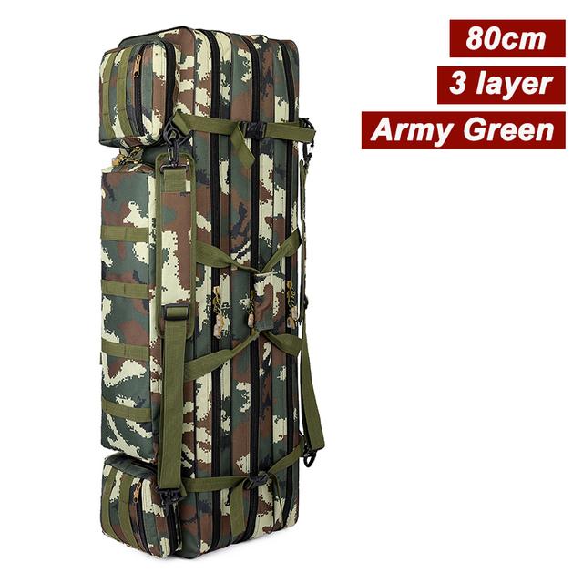 3 schicht 80 cm/100 cm/120 cm Oxford Angeln Tasche Männer Fisch Angelrute Taschen Schulter Angeln taschen Tackle Rucksack Handtasche Outdoor Sport XA234G 3 layer 80cm Army