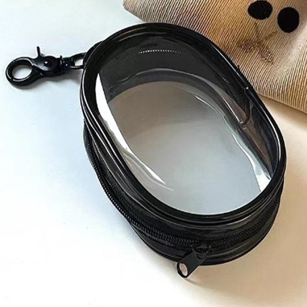 

Portable Mini Clear Zipper Storage Bag KeychainCartoon Doll ChildrenToy MysteryBox Organizer for Earphones Chargers Gift Bag liu чёрный