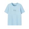 White Minimalist Fashion Classic Basic Casual Sports Versatile Comfortable Short Sleeve T-Shirt Men Tops Blue F11M613102FLB