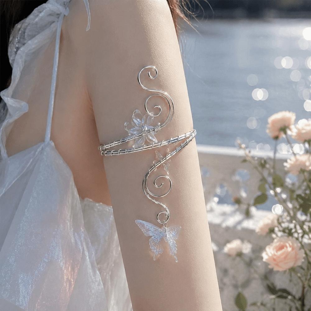 Butterfly Arm Cuff Hollow Out Armband Exotic Style Arm Bangle Bridal