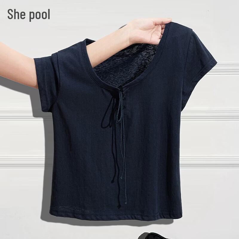 SHECHI Women s Slim Fit V-Neck Short Sleeve T-Shirt M