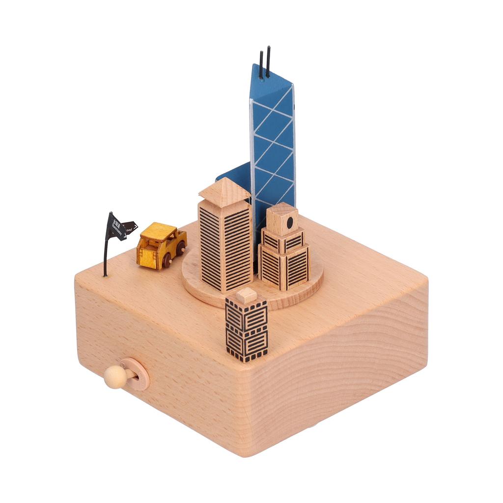 Bukowa pozytywka budynek styl architektoniczny innowacyjna pozytywka na prezent dom biuro