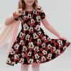 M-ickey M-innie Print Summer Dress Kids Girl Clothes Sweet Desserts Short Sleeve Casua S