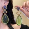 Vintage Resin Water Drop Pendant Earrings Luxury Elegant Ear Jewelry