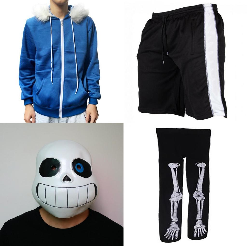 Klassisches Spiel Undertale Sans Cosplay Kostüm Hoodie Mit Bequemer Shorts Und Handschuhen