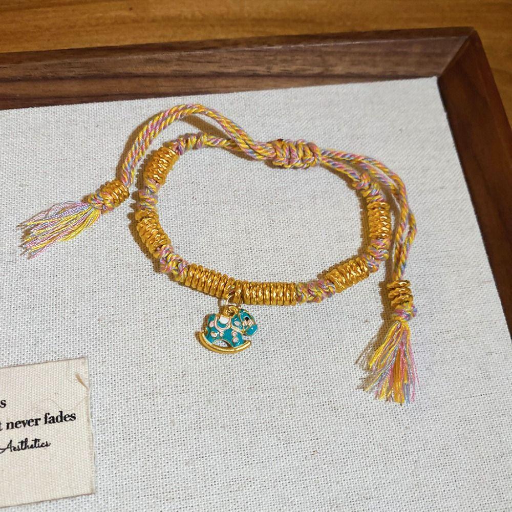 Hand-woven Good Lucky Bracelet Bead Chinese Red Handrope Zodiac Horse Bracelet  Spring Festival