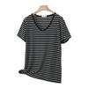 Women's Plus Size V-Neck Short Sleeve Casual T-Shirt - High Elastic, Loose Fit, Summer Top