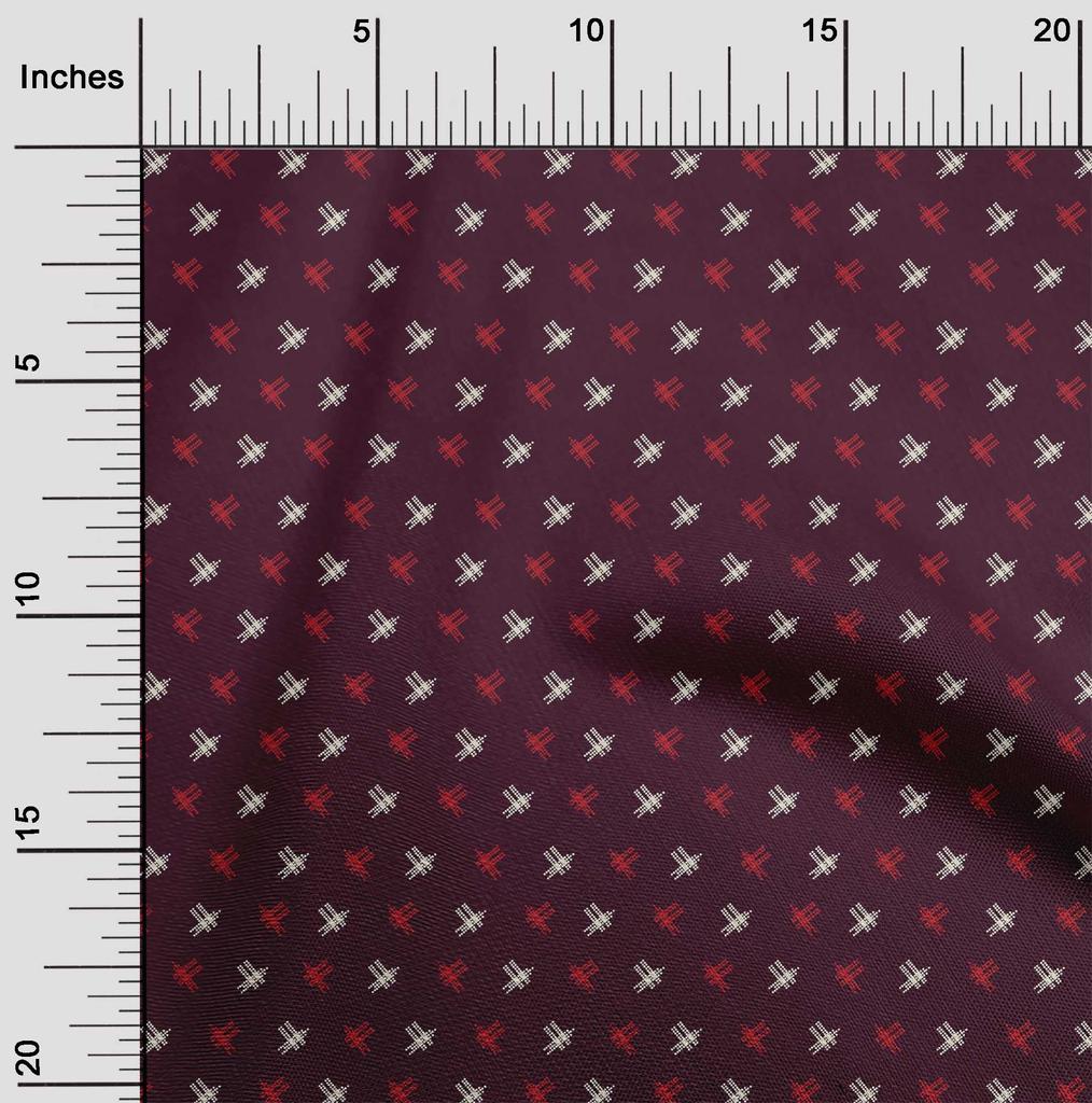 oneOone Cotton Flex Fabric Hash Sign Kasuri Print Fabric BTY 40 Inch Wide